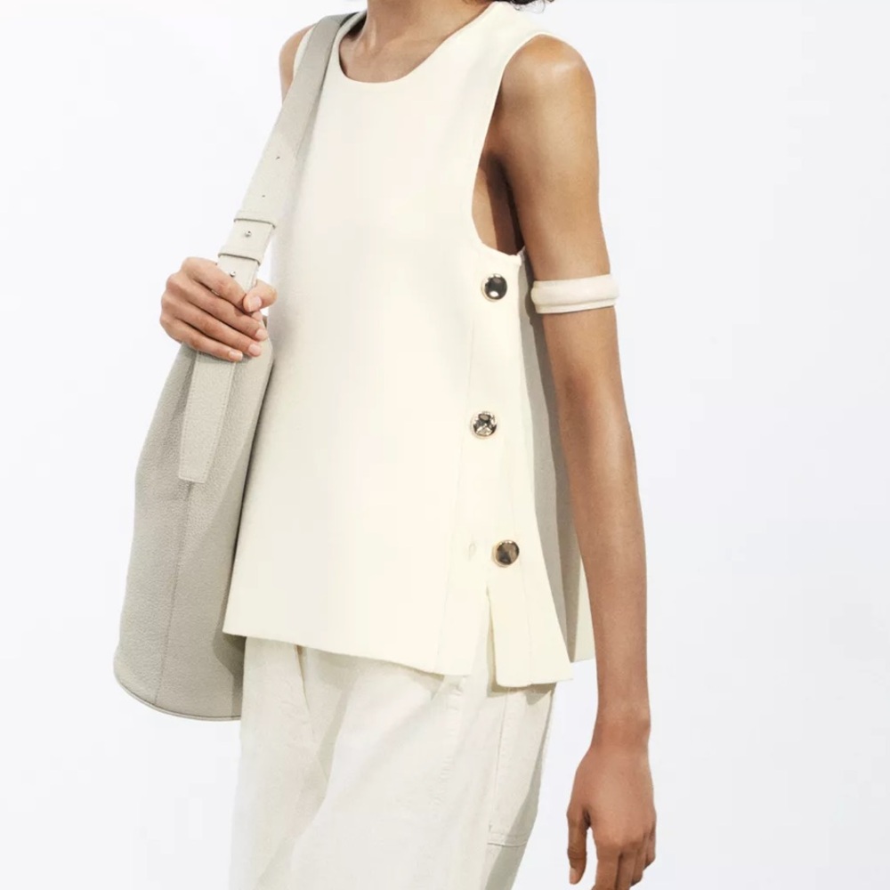 Zara gold buttoned knit vest
